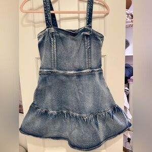 Amanda Uprichard Blue Denim Mini Dress